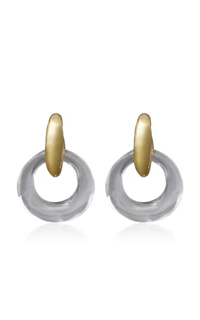 Alexis Bittar Door Knocker Lucite Earrings In Gold