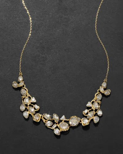 Alexis Bittar Eclat Crystal Cluster Bib Necklace In Gold