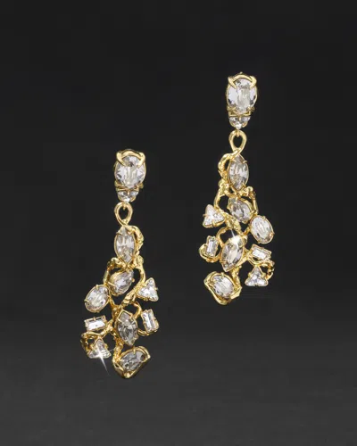Alexis Bittar Eclat Crystal Studded Leverback Drop Earrings In Gold