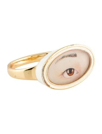Pre-owned Alexis Bittar Enamel 'in My Dreams' Eye Ring In Multi