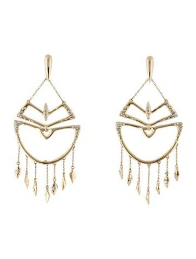 Pre-owned Alexis Bittar Encrusted Crystal Chandelier Earrings In Multicolor