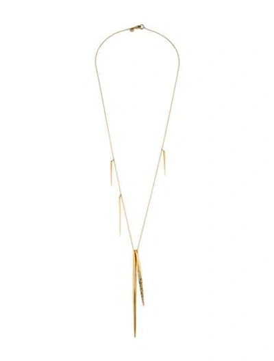 Pre-owned Alexis Bittar Encrusted Miss Havisham Long Spear Station Necklace, 32" In Multi