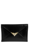 Alexis Bittar Leather Envelope Clutch In Black