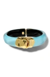Alexis Bittar Essentials Molten Hinged Bangle In Icy Blue