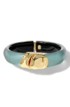 Alexis Bittar Molton Gold Hinge Bracelet In Teal Blue