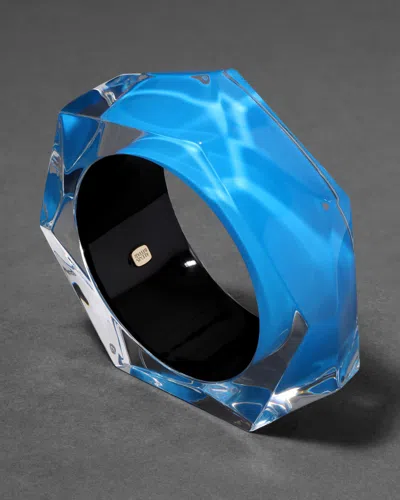 Alexis Bittar Faceted Lucite Bangle Bracelet- In Electric Blue