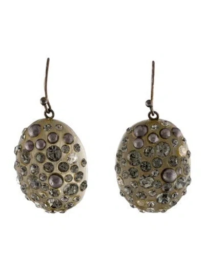 Pre-owned Alexis Bittar Faux Pearl, Crystal & Lucite Drop Earrings In Multi