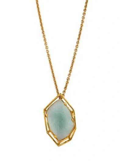 Pre-owned Alexis Bittar Geometric Pendant Necklace, 35" In Multi