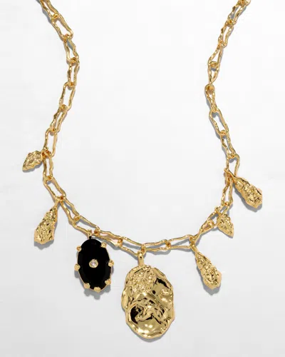 Alexis Bittar Georgian Charm Necklace- In Burgundy