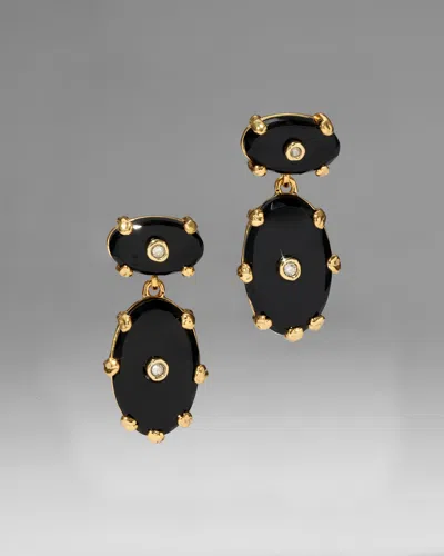 Alexis Bittar Georgian Double Drop Post Earring- In Burgundy