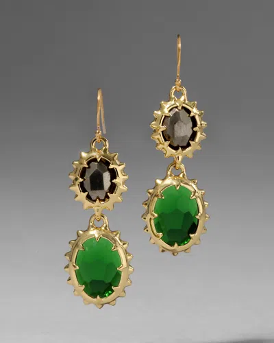 Alexis Bittar Georgian Stone Drop Earring- In Gold