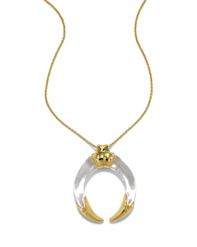 Alexis Bittar Gilded Tusk Lucite Necklace, 16 In Gold
