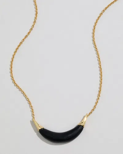 Alexis Bittar Gold Capped Crescent Lucite Necklace-