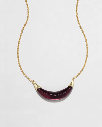 Alexis Bittar Gold Capped Crescent Lucite Necklace-