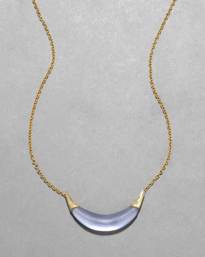 Alexis Bittar Gold Capped Crescent Lucite Necklace-