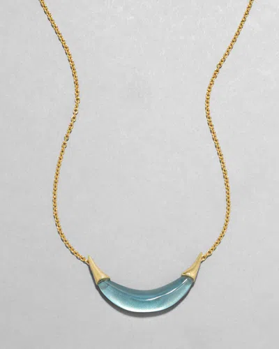 Alexis Bittar Gold Capped Crescent Necklace-