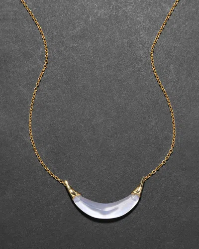 Alexis Bittar Gold Capped Crescent Necklace-