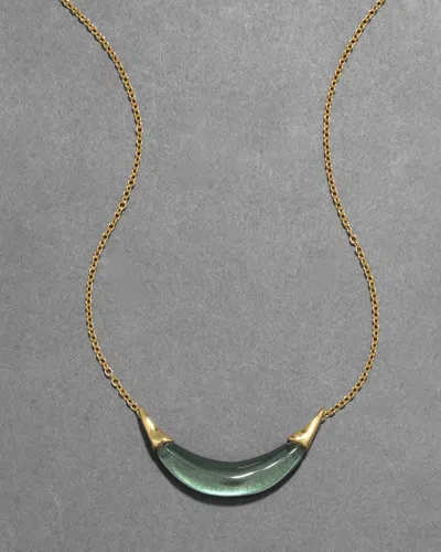 Alexis Bittar Gold Capped Lucite Crescent Necklace-