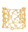Alexis Bittar Asterales Crystal-embellished 14kt Gold-plated Cuff In Gold