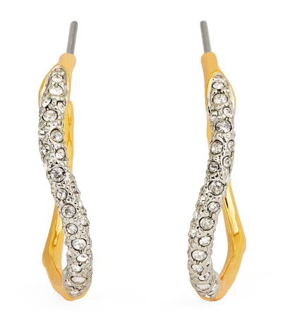 Alexis Bittar Gold-plated Pavé Solalnes Hoop Earrings