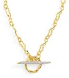Alexis Bittar Solanales Crystal Toggle Pendant Necklace In Gold