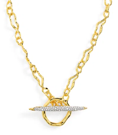 ALEXIS BITTAR GOLD-PLATED SOLANALES CRYSTAL TOGGLE NECKLACE