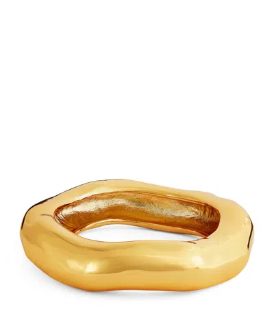 Alexis Bittar Gold-plated Wide Molten Bangle