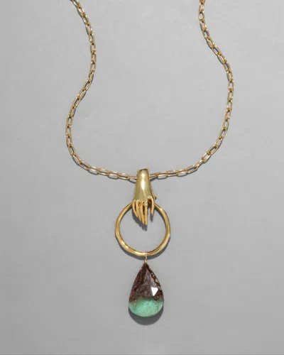 Alexis Bittar Hand Link Long Chain Necklace- In Gold