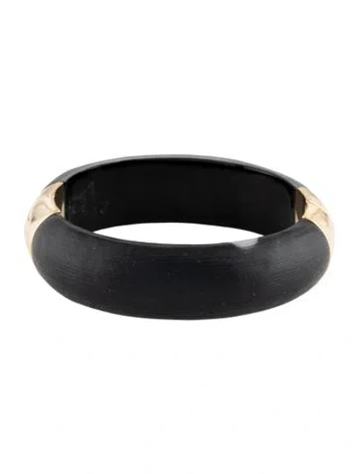 Pre-owned Alexis Bittar Hinged Bangle Bracelet, 7" In Black