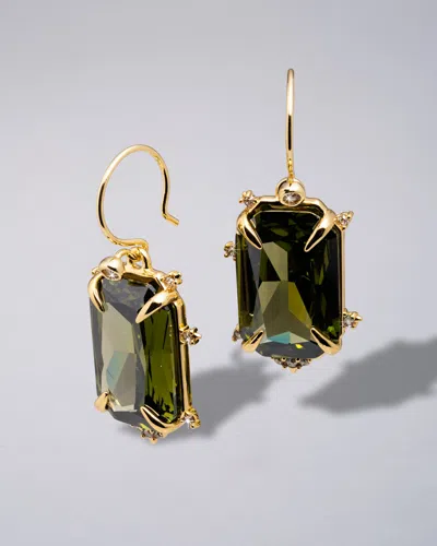 Alexis Bittar Imperial Noir Baguette Drop Earring- In Green