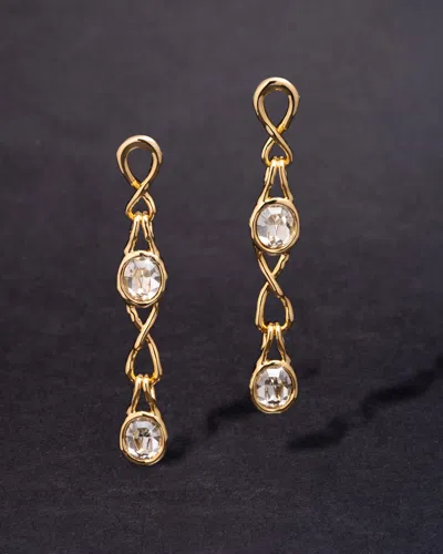 Alexis Bittar Infinity Knot Crystal Drop Earring- In Gold