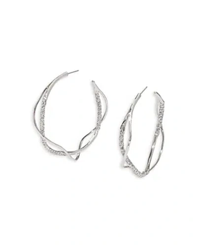 Alexis Bittar Intertwined Pave Hoop Earrings In Champagne