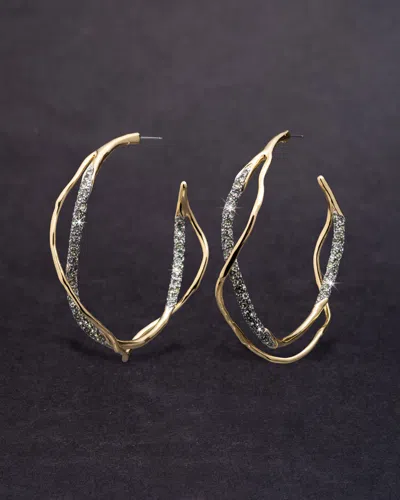 Alexis Bittar Intertwined Two Tone Pave Hoop Earring- Basil In Gold