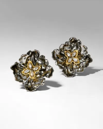 Alexis Bittar Jardin Rose Clip Earrings In Purple