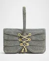 Alexis Bittar Lace-up Glitter Wristlet In Disco Gld