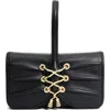 Alexis Bittar Lace-up Leather Wristlet In Black