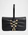 Alexis Bittar Lace-up Leather Wristlet In Black