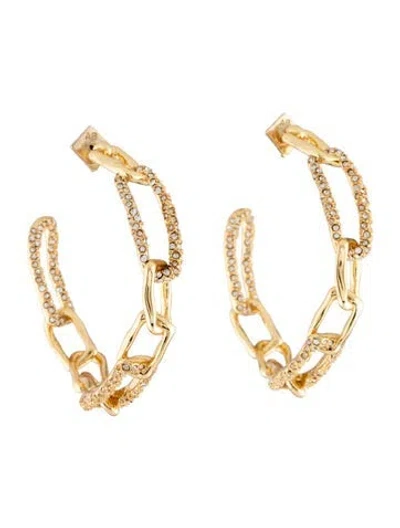 Pre-owned Alexis Bittar Large Link Crystal Hoop Earrings In Multicolor