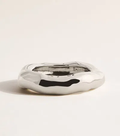Alexis Bittar Large Molten Wide Bangle In Metallic
