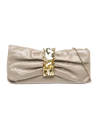 Pre-owned Alexis Bittar Leather Clutch In Neutrals