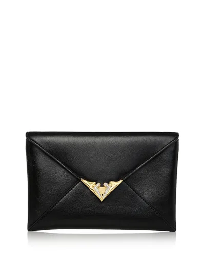 Alexis Bittar Leather Envelope Clutch In Black