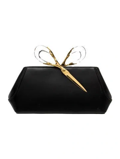 Pre-owned Alexis Bittar Leather Top Handle Bag In Black