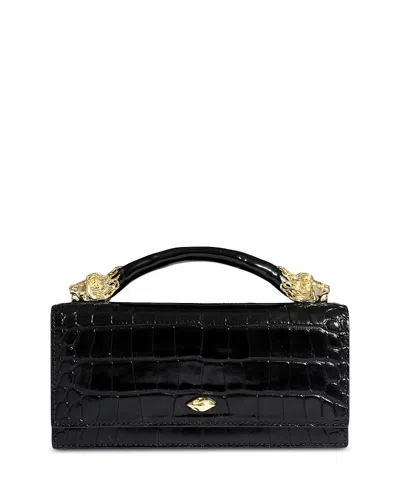 Alexis Bittar Lioness Embossed Leather Handbag In Black
