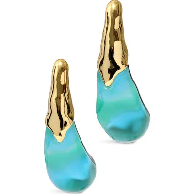 Alexis Bittar Liquid Lucite® Arched Large Drop Earrings In Mediterranean Opal