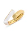 Alexis Bittar Liquid Lucite Bypass Hinge Bracelet In Gold/clear