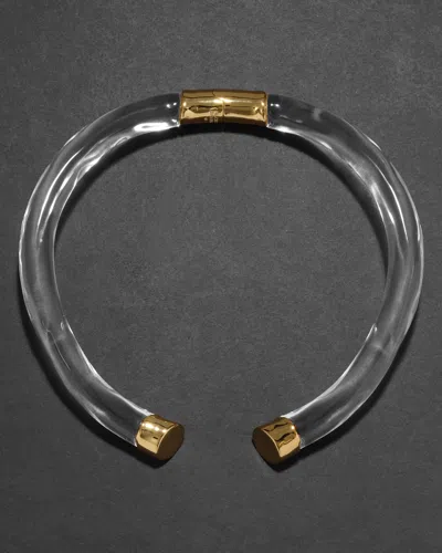Alexis Bittar Liquid Lucite Capped Hinge Collar Necklace In Gold
