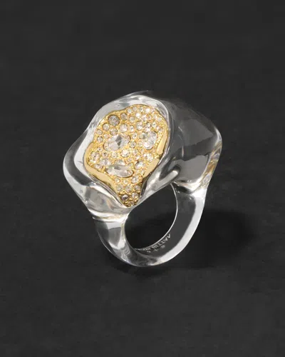 Alexis Bittar Liquid Lucite Crystal Pavã© Geode Ring In Gold