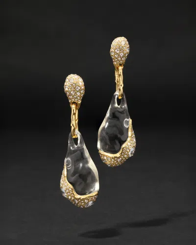 Alexis Bittar Liquid Lucite Crystal Pavã© Pebble Drop Earrings In Blue