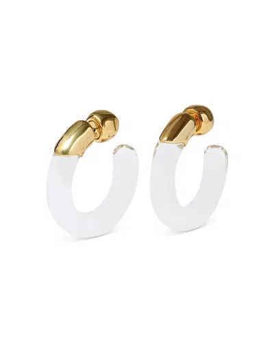 Alexis Bittar Liquid Lucite Front Back Hoop Earrings In Gold
