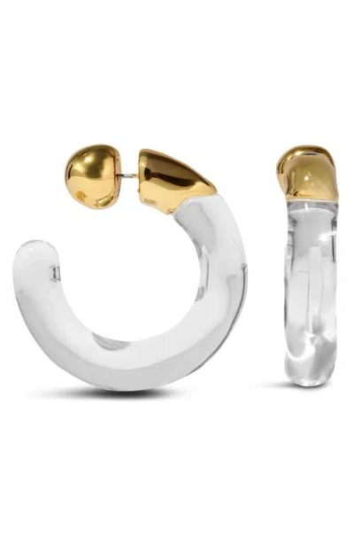 Alexis Bittar 14ct Gold-plated Liquid Lucite Front Back Hoop Earrings In Multi